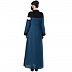 Casual multi-colored A-line abaya- Dark Teal Casual multi-colored A-line abaya- Dark Teal